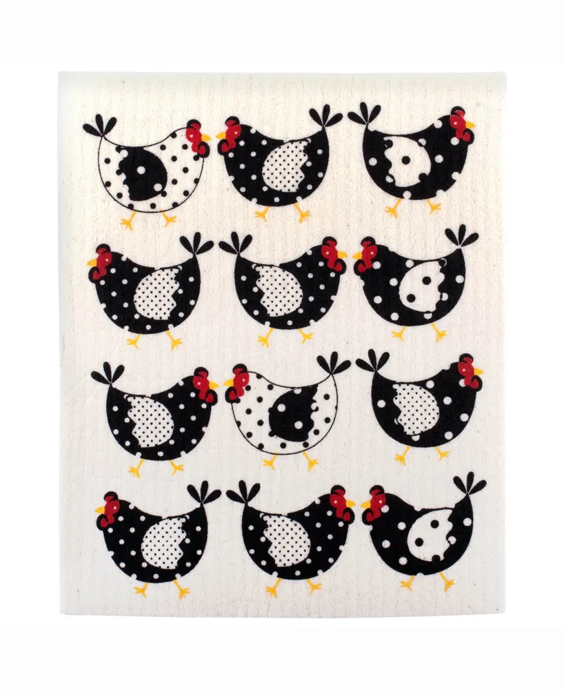 Chickens Swedish Dishcloth Set of 4