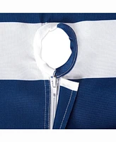 Nautical Blue Cabana Stripe Outdoor Table cloth with Zipper 60" X 84"