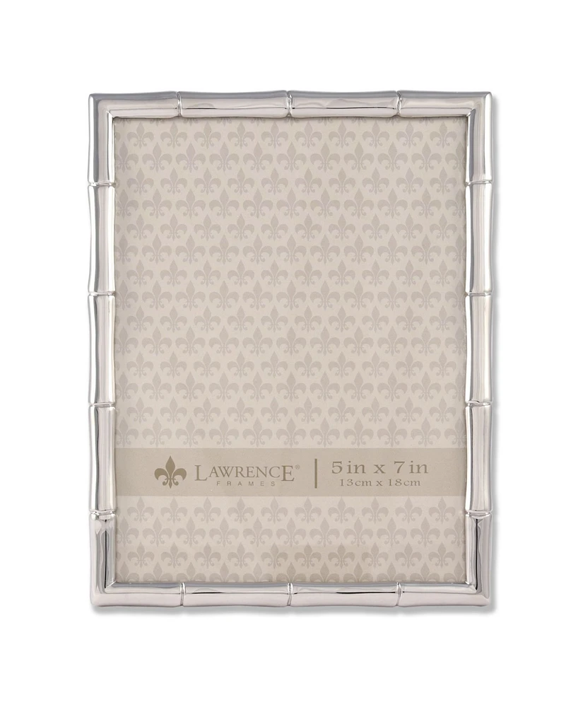 Lawrence Frames 710157 Silver Metal Bamboo Picture Frame - 5" x 7"