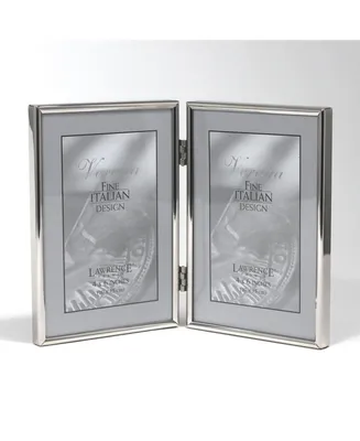 Lawrence Frames Hinged Double Simply Silver Metal Picture Frame