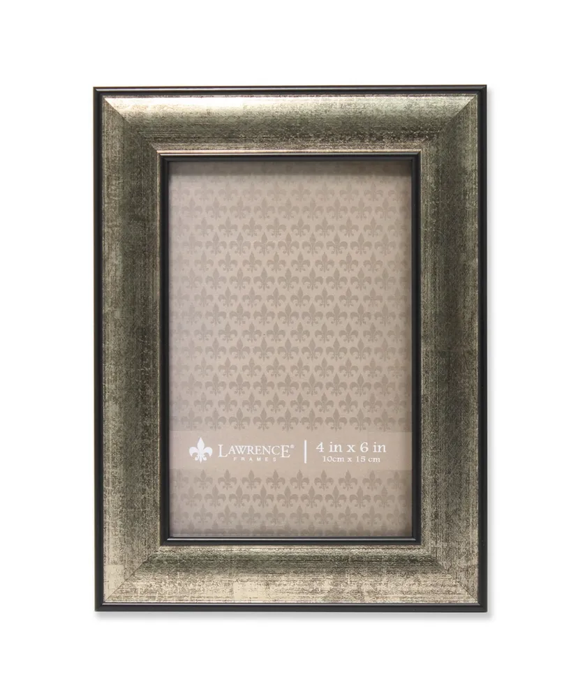 Lawrence Frames Domed Burnished Silver and Black Picture Frame