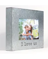 Lawrence Frames Galvanized Metal Picture Frame - I Love Us - 4" x 6"