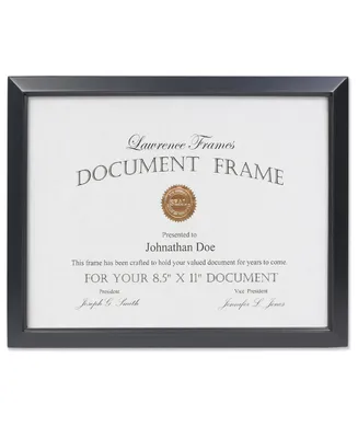 Lawrence Frames Black Wood Certificate Picture Frame - Estero - 8.5" x 11"