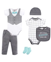 Little Treasure Baby Boys Treasure Baby Layette 6-Piece Set