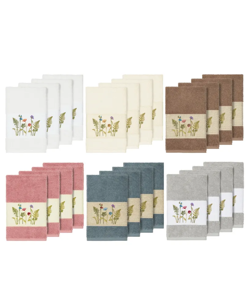 Linum Home Turkish Cotton Serenity 4-Pc. Embellished Hand Towel Set