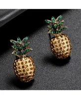 Noir Multi Stone Cubic Zirconia Pineapple Stud Earring