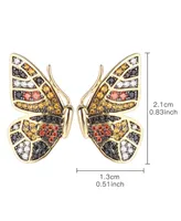 Noir Multi-Colored Cubic Zirconia Butterfly Wing Stud Earring