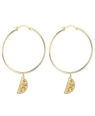 Noir Cubic Zirconia Lemon Hoop Earring