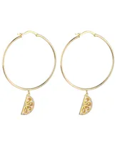 Noir Cubic Zirconia Lemon Hoop Earring