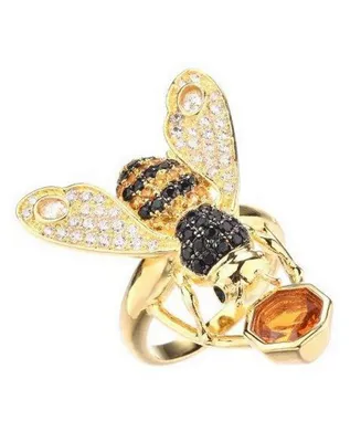 Noir Cubic Zirconia Bee Ring