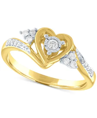 Diamond Heart Promise Ring (1/6 ct. t.w.) 14k Gold Over Sterling Silver
