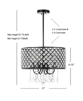 Jonathan Y Gigi 17" Adjustable Led Drop Pendant