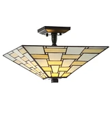 Jonathan Y Jason 15.7" Tiffany-Style Led Semi-Flush Mount