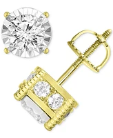 TruMiracle Diamond Stud Earrings (1-1/4 ct. t.w.) 14k White, Yellow or Rose Gold