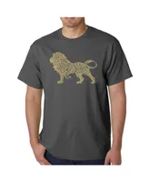 La Pop Art Mens Word T-Shirt - Lion