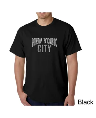 La Pop Art Mens Word T-Shirt - New York City Neighborhoods
