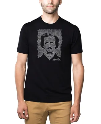 La Pop Art Mens Premium Blend Word T-Shirt - Edgar Allen Poe The Raven
