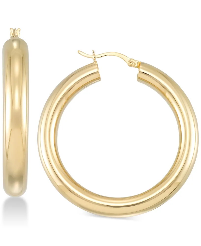Simone I. Smith Polished Hoop Earrings in 18k Gold over Sterling Silver