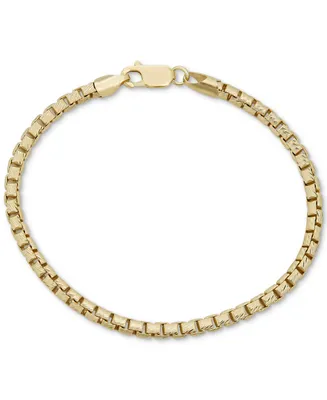 Box Link Chain Bracelet in 14k Gold-Plated Sterling Silver