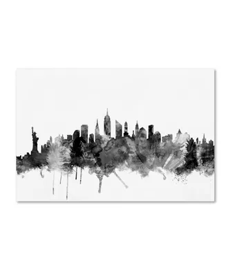 Michael Tompsett 'New York City Skyline B&W' Canvas Art - 12" x 19"