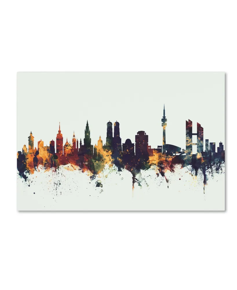 Trademark Global Michael Tompsett 'Munich Germany Skyline V' Canvas Art -  12 x 19