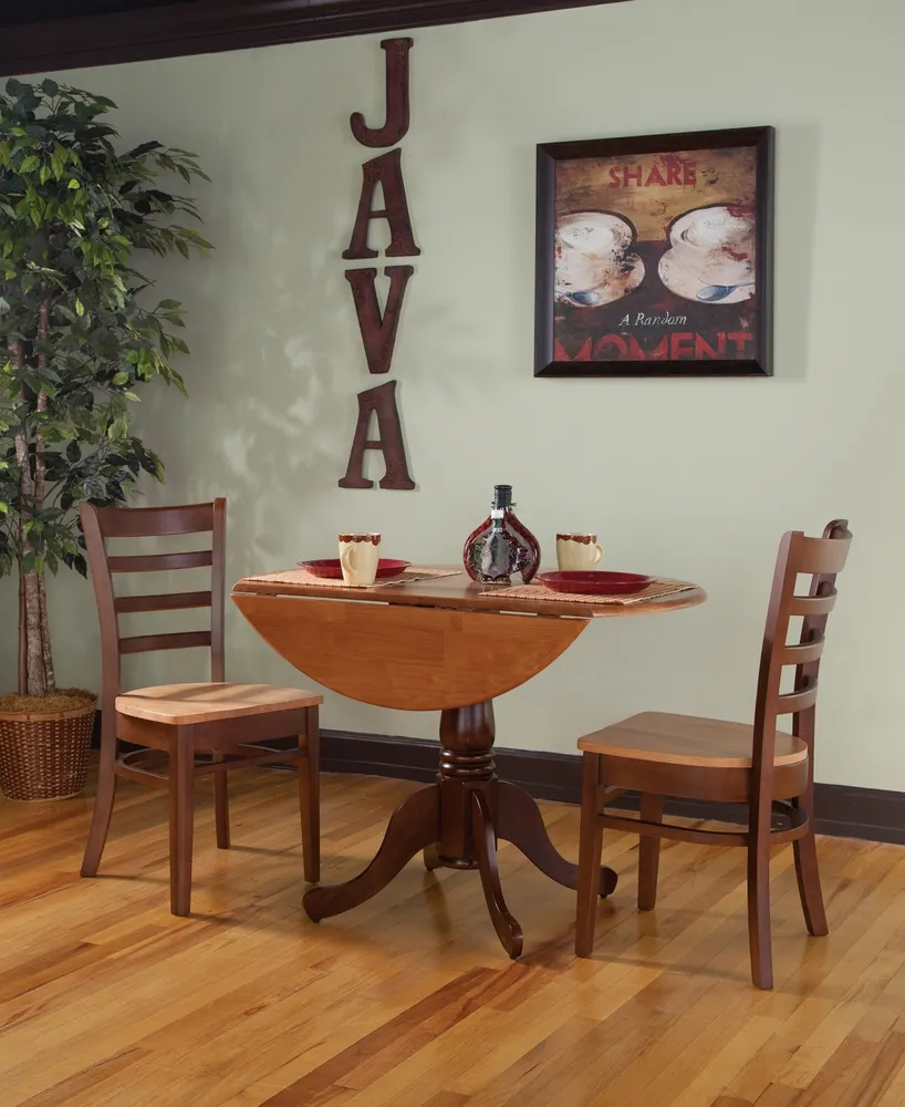 International Concepts 42" Dual Drop Leaf Table With Emily Chairs