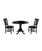 International Concepts 42" Dual Drop Leaf Table With 2 San Remo Chairs