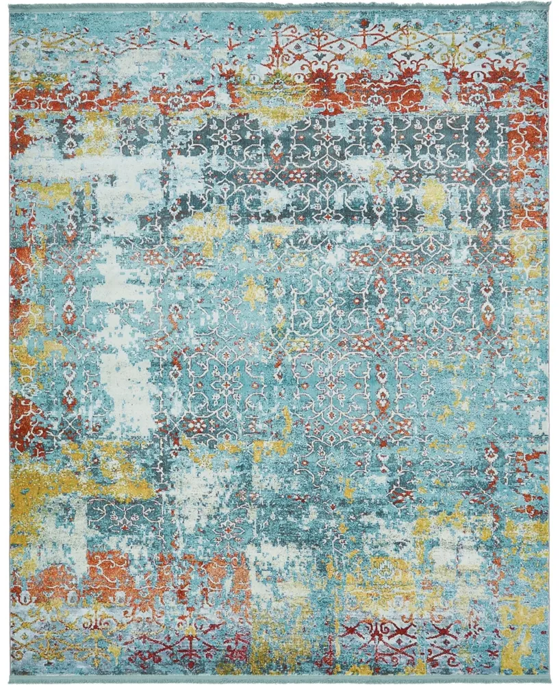 Bayshore Home Kenna Ken8 Teal 8' 4" x 10' Area Rug