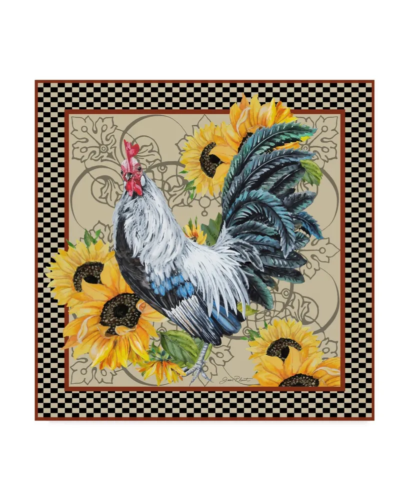 Jean Plout 'Rooster Feathers' Canvas Art - 18" x 18"