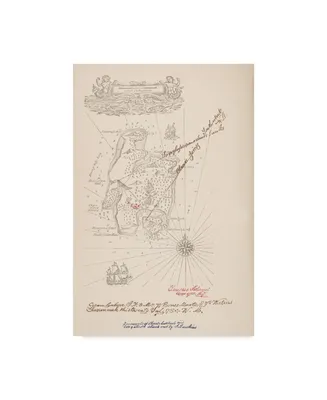 Robert Louis Stevenson 'Map Of Treasure Island' Canvas Art - 16" x 24"