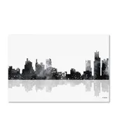 Marlene Watson 'Detroit Michigan Skyline Bg-1' Canvas Art - 22" x 32"