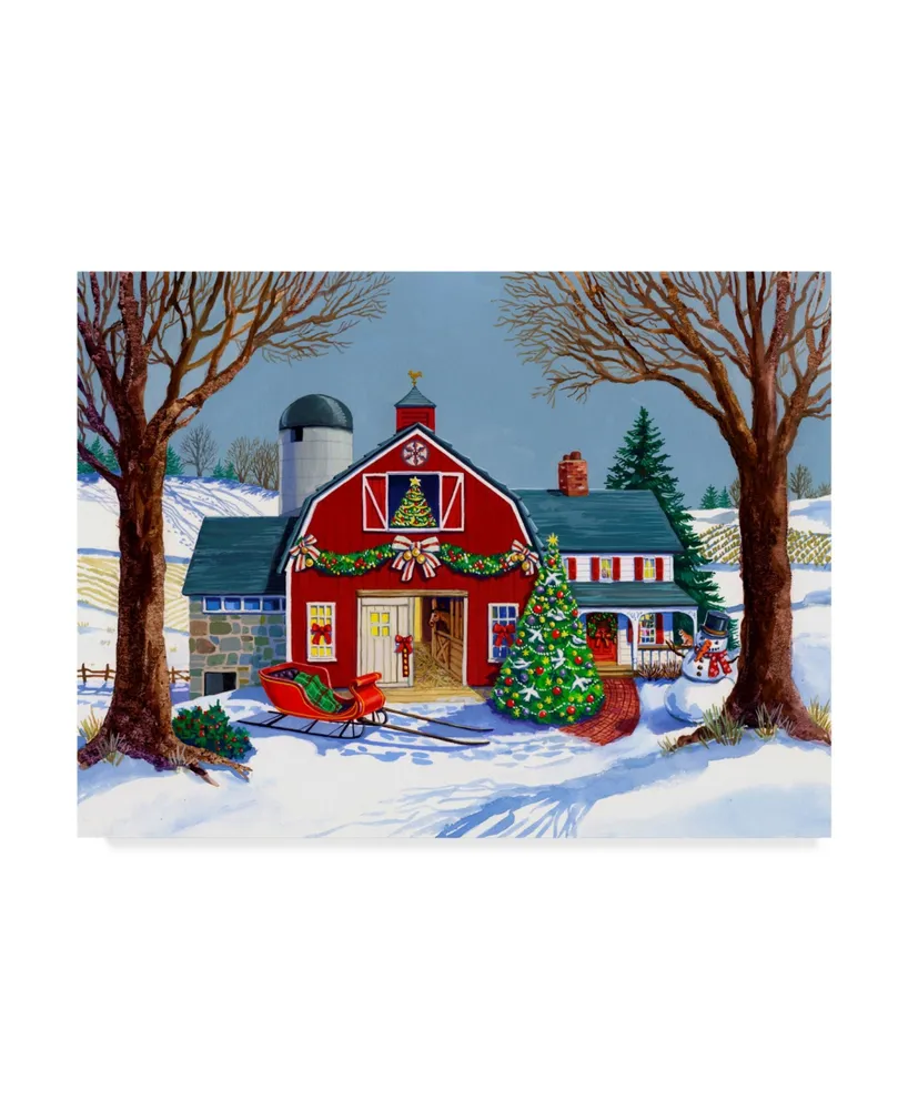 Geraldine Aikman 'The Red Sleigh Barn' Canvas Art - 32" x 24"