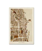 Michael Tompsett 'Chicago City Street Map' Canvas Art - 22" x 32"