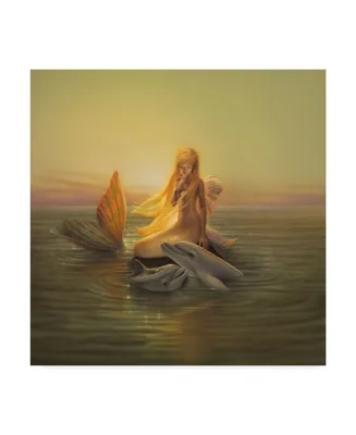 Kirk Reinert 'One Love Mermaid' Canvas Art - 14" x 14"