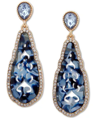 lonna & lilly Gold-Tone Faceted Blue Teardrop Earrings