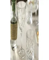 Lorren Home Trends Melodia Collection Crystal Champagne Flutes, Set of 6