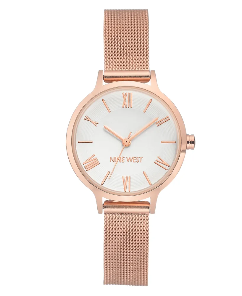 Nine West Women's Quartz -Tone Stainless Steel Mesh Band Watch, 31mm