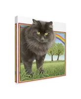 Francien Van Westering 'Black Cat And Rainbow' Canvas Art - 14" x 14"