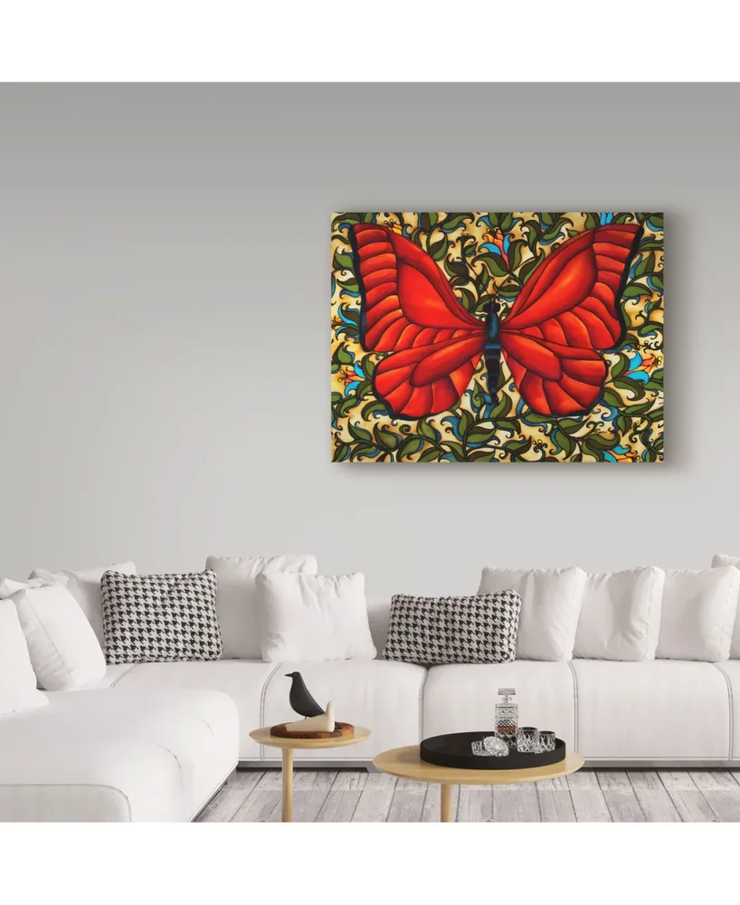 Holly Carr 'Red Butterfly' Canvas Art - 14" x 19"