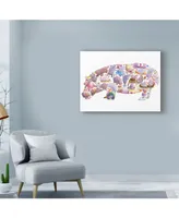 Louise Tate 'Hippo Collage' Canvas Art - 24" x 18"