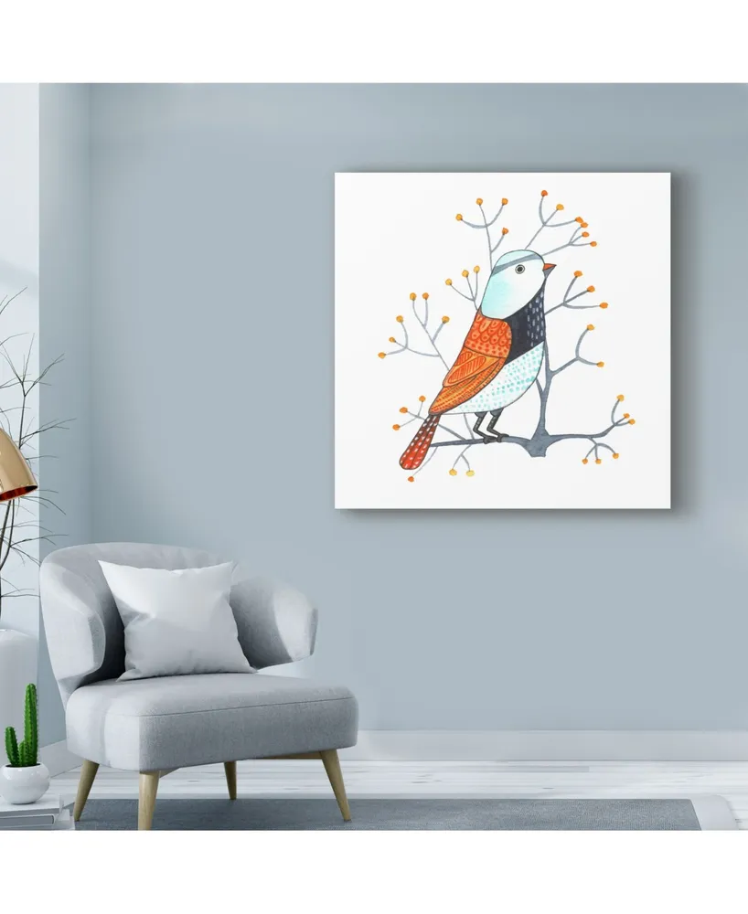 Michelle Campbell 'Bird Design 3' Canvas Art - 14" x 14"