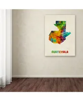 Michael Tompsett 'Guatemala Watercolor Map' Canvas Art - 14" x 19"