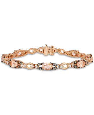 Le Vian Peach Morganite (4-1/3 ct. t.w.) & Diamond (1-5/8 ct. t.w.) Link Bracelet in 14k Rose Gold