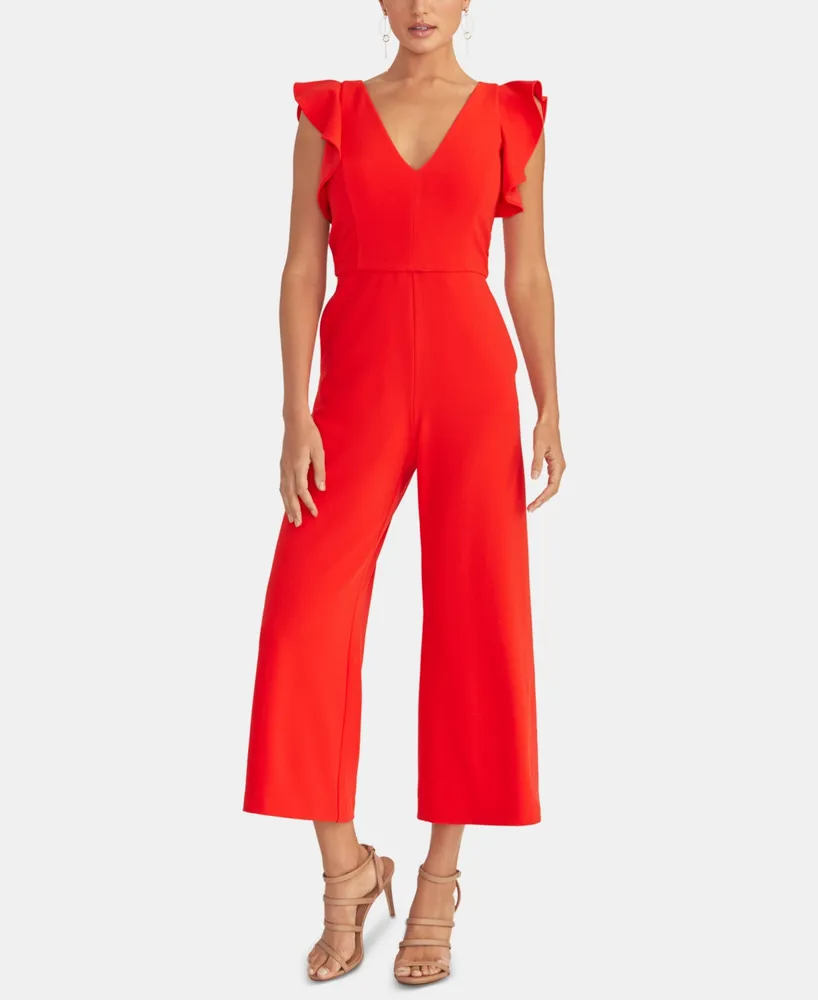 Rachel Roy Ruffled-Sleeve Cropped Jumpsuit