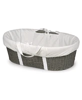 Badger Basket Unisex Wicker-Look Woven Baby Moses Basket With Bedding