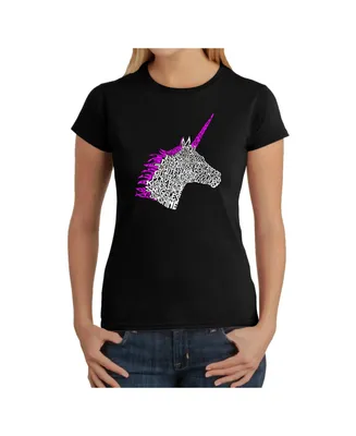 Women's Word Art T-Shirt - Unicorn