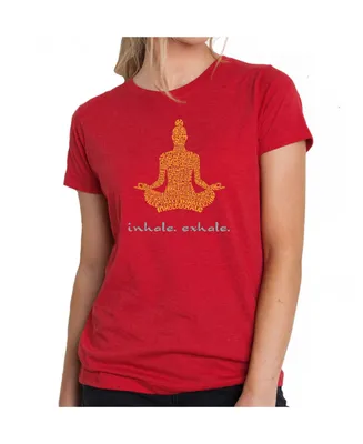 Women's Premium Word Art T-Shirt - Inhale Exhale