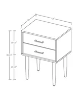 20" Two-Drawer Side Table - White