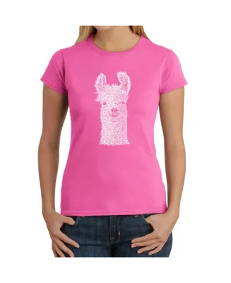 Women's Word Art T-Shirt - Llama