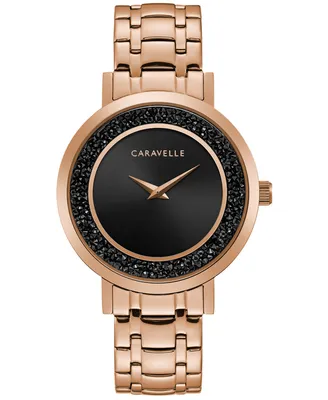 Caravelle Designed by Bulova Women's Rose Gold-Tone Stainless Steel Bracelet Watch 36mm